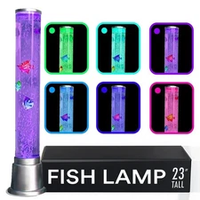 Fish Lamp Sensory Bubble Tube Bubble Lamps Aquarium Night Light 6 LED Color C...