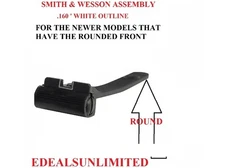SMITH & WESSON SIGHT REAR ASSEMBLY .160 HIGH WHITE OUTLINE BLADE S&W SIGHTS