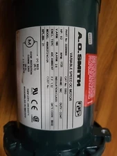 A.O. Smith 1/2 HP variable-speed DC motor. Rated 180 VDC armature, TEFC , 56C