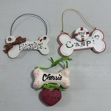 Christmas Ornaments Dogs Mixed 3pc Pet Lovers Hanging Holiday Tree Decorations