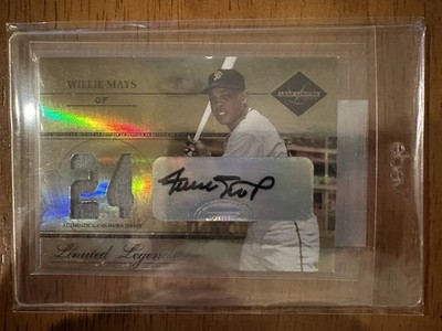 Willie Mays Auto 2005 Leaf Limited Legends Numbered Patch Auto 24/24 Bookend