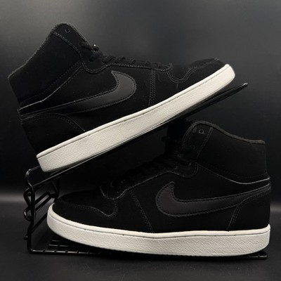 Nike Ebernon Mid SE Damen Sneaker UK 5 Schwarz Weiß Wildleder Schuhe AV2478-001