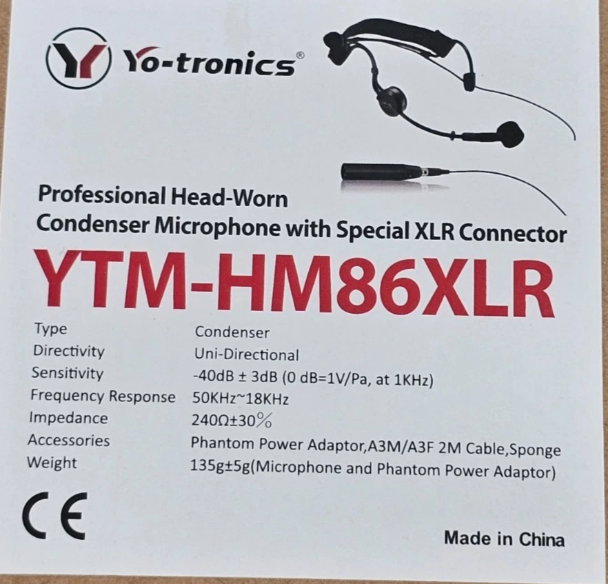 Headworn Condenser Microphone Mini 3 Pin XLR TA3F Plug Gooseneck Boom 2M Cable - Image 3 of 4