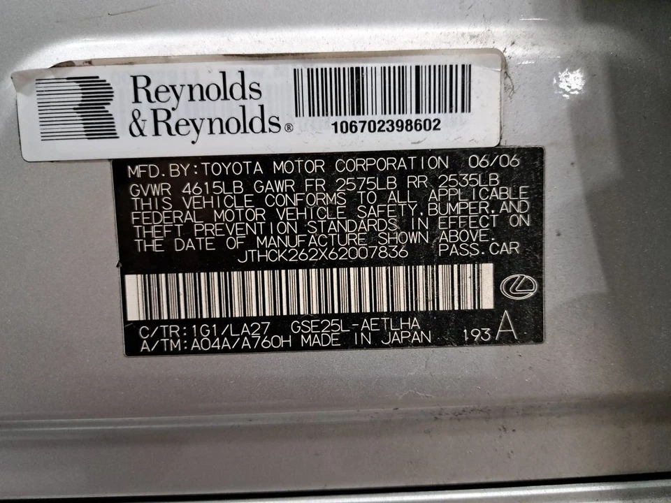 Cuadro de instrumentos/cabezal de velocímetro 2006 Is250 Sku#4277480 Foto 4 de 4