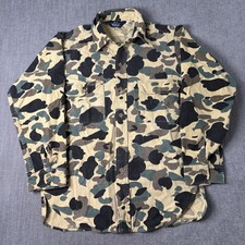 Vintage Woolrich Shirt Mens Size M Chamois Camo Hunting Flannel USA Made