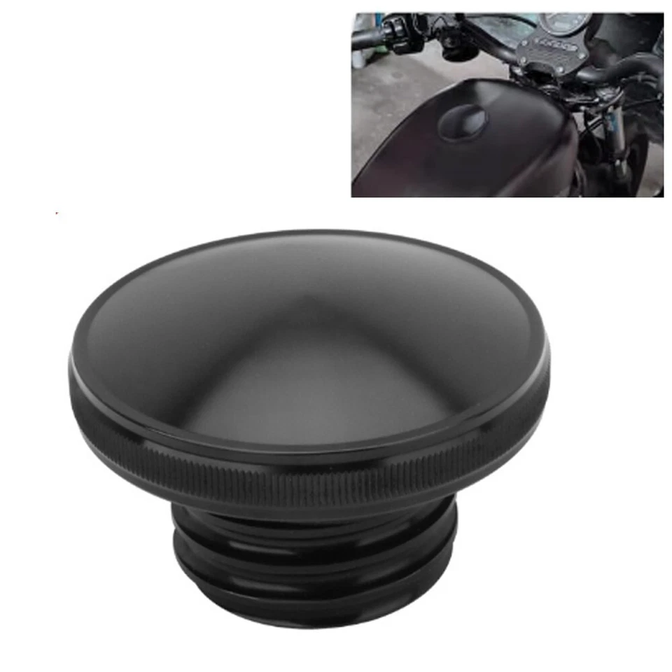 Tapa de tanque de combustible de gasolina negra OEM para Harley Davidson Sportster Road King Dyna Foto 2 de 4