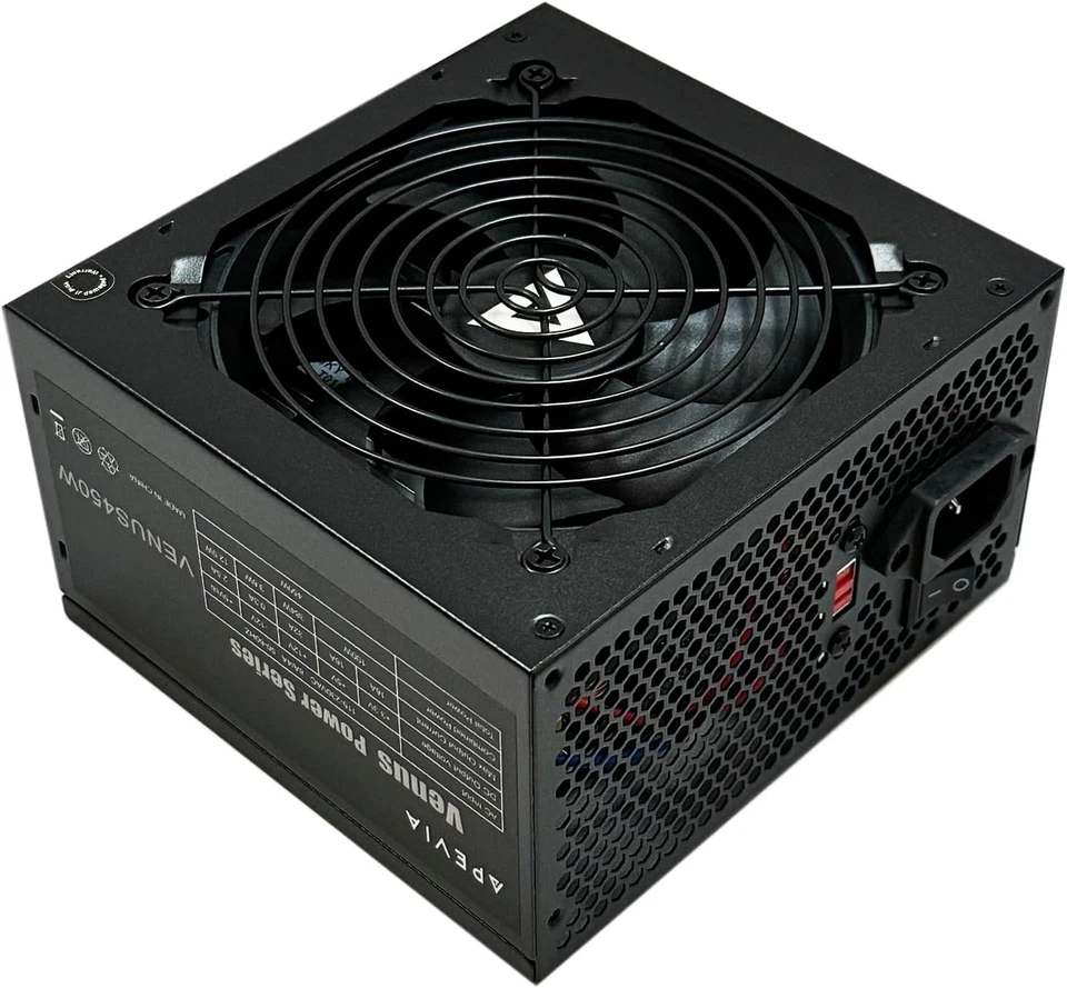 APEVIA VENUS450W 450W ATX Power Supply with Auto-Thermally Controlled 120Mm Fan, - Image 2 of 4