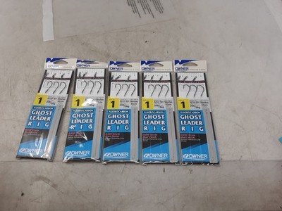OWNER 5215-101 Ghost Leader Rig SSW Hook 18'' 20lb/9kg 3 Pack - Lot of 5