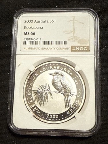 2000 Australia 1 oz .9999 Silver Kookaburra NGC MS66