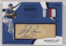 2020 Panini Immaculate Debut Moments Relics Blue 20/25 Joe Palumbo Auto 2ct