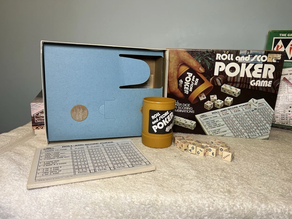 Vintage Dice Board Games Lot Roll & Score Poker Bowl & Score Kismet Extra Sheets - Image 3 of 4