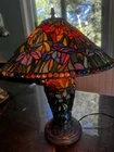 Vintage Tiffany Style Table Lamp with stained glass  Base
