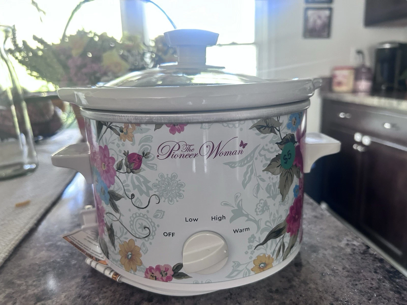 The Pioneer Woman 1.5 Quart Slow Cooker Crock Pot, Sweet Rose, 3 Heat Settings
