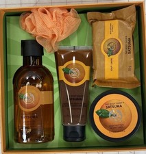 The Body Shop Satsuma 5 Pc Gift Set DISCONTINUED lotion body wash scrub soap NIB