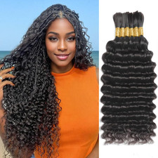 Human Braiding Hair for Boho Braids 150G 6 Bundles/Pack 20 Inch Deep Wave Bundle