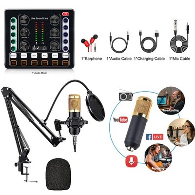 Komplettes Studio Aufnahmeset Mixer Kondensatormikrofon für Musik Podcast NEU DE