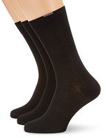 Herren Socken 3Er Pack Baumwolle Schwarz 43-46 Nahtfrei Komfortbund