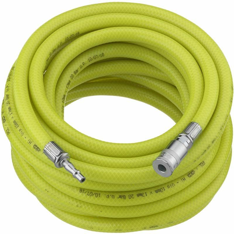 PCL High Viz Air Line Hose 10mm with PCL Adaptor & Coupling 20 Metre HA2129HV