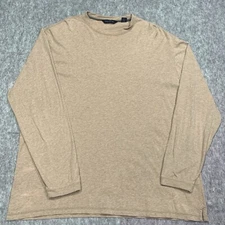 Scott Barber Mens 100% Pima Cotton Brown Crewneck Pullover Long Sleeve- Size XXL