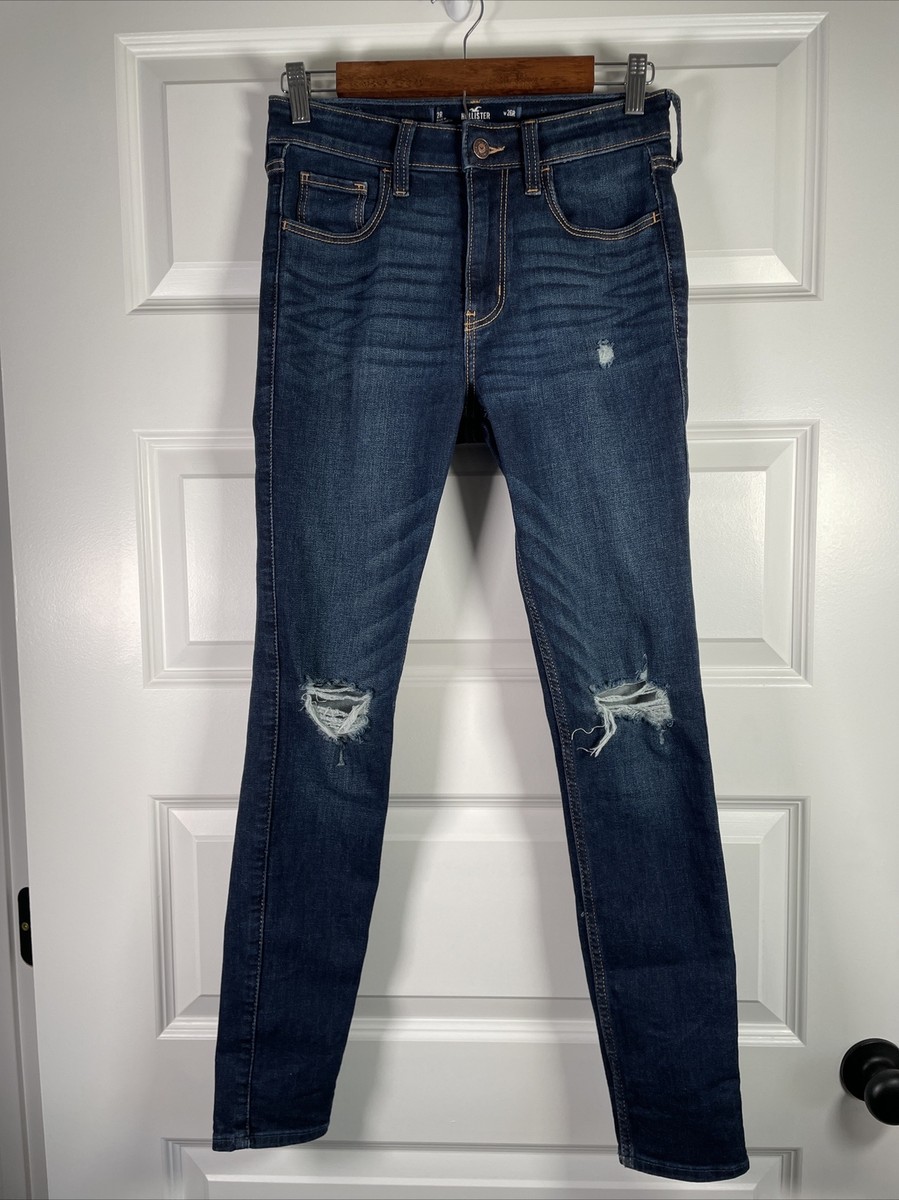 Hollister High Rise Super Skinny Blue Denim Jeans size 2R W26R