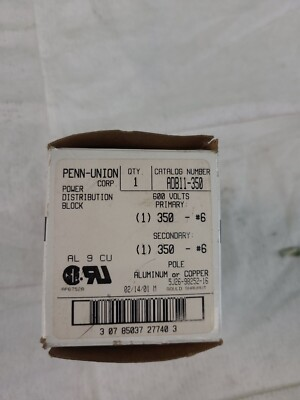 #ad #ad penn union power distribution block ADB11 350 600V PRIMARY #6 ALUM COPPER $49.99