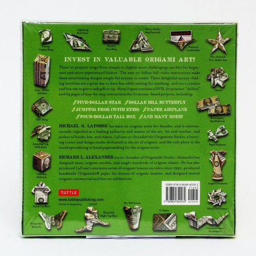 NEU Tuttle MONEY ORIGAMI - 21 lustige & kreative Projekte mit einfacher Anleitung & DVD - Bild 6 von 11