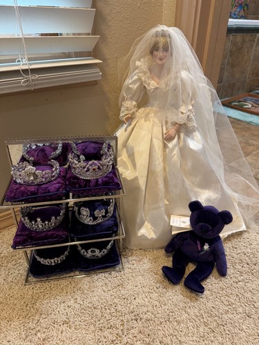 NEU Prinzessin Diana Franklin Mint Royal Tiara Sammlung Display Puppen Münze +