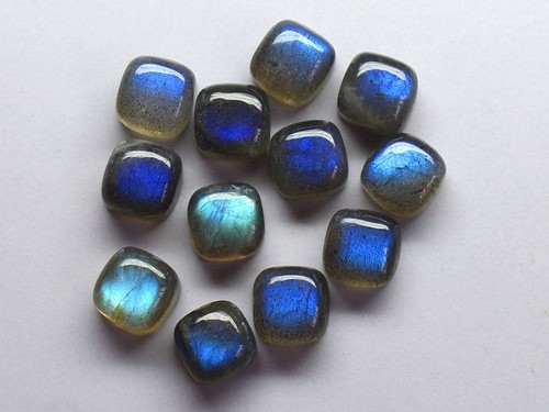 Cushion Cabochon Natural Blue Labradorite 5x5mm To 12x12mm Loose Gemstone - Imagen 3 de 3