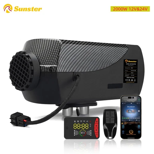 Sunster 12V 24V 2000W Dieselheizung Standheizung Lufterhitzer LCD Air Heater PKW