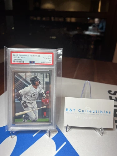 2019 Bowman Heritage Luis Robert CHROME ROOKIE RC #50 PSA 10 LOW POP SOX 🔥🔥
