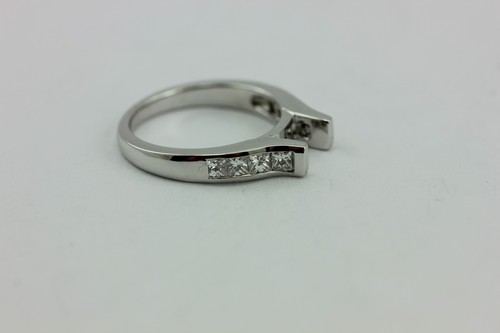 14k white gold .69ctw princess diamond cathedral engagement ring semi mount NEW - Picture 4 of 12