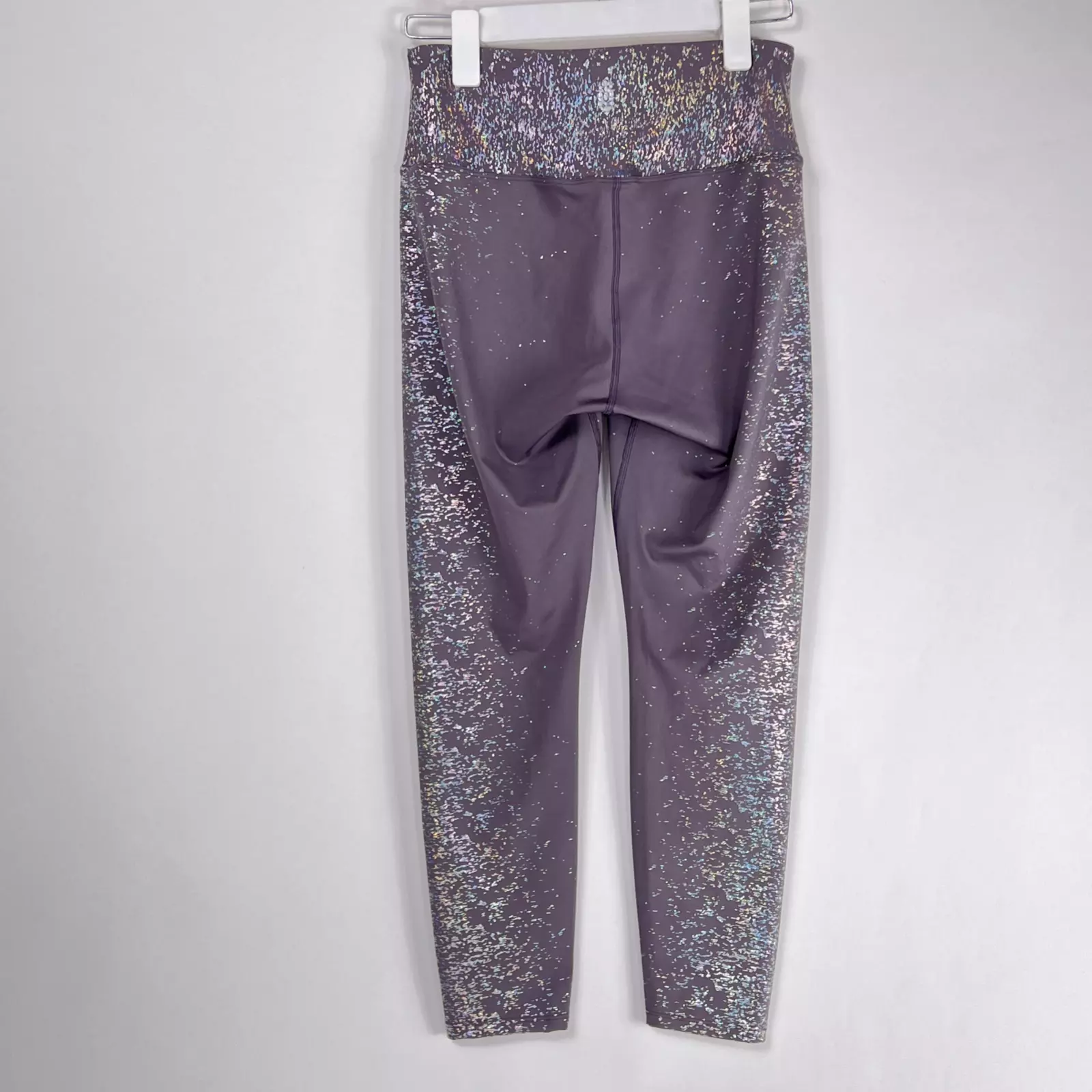 free-people-movement rainbow reflective active silver leggings