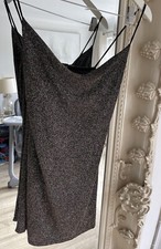 Urban Outfitters Glittery Black Mini Dress Size Medium Sparkly Spaghetti Strap