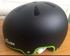 TurboSke Snowboard Ski Helmet Black Green Matte Finish Sz L 58-61 cm 