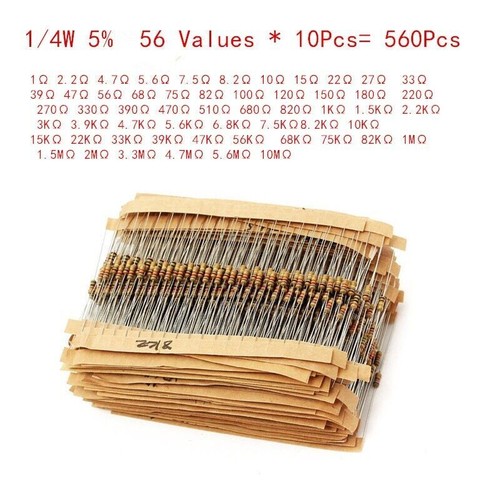 Assorted Carbon Film Resistors Kit – 1/6W to 5W Multiple Values - Picture 9 of 27