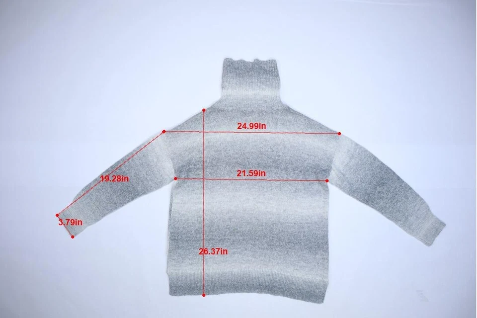 Suéter Pullover Chaps Para Mujer Gris Manga Larga Mezcla Algodón Cuello Alto XL Foto 4 de 4