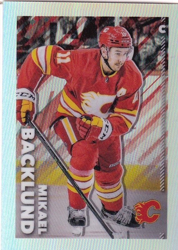 2022-23 Topps Chrome Refractor Sticker #85 Mikael Backlund - Calgary /99 MADE