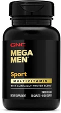GNC Mega Men Sport 90 Caplets Multivitamin for Men Free Shipping