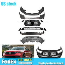 Fits 2023-2024 Honda Accord Sedan Models Front Bumper Cover W/O Sensor Holes Set