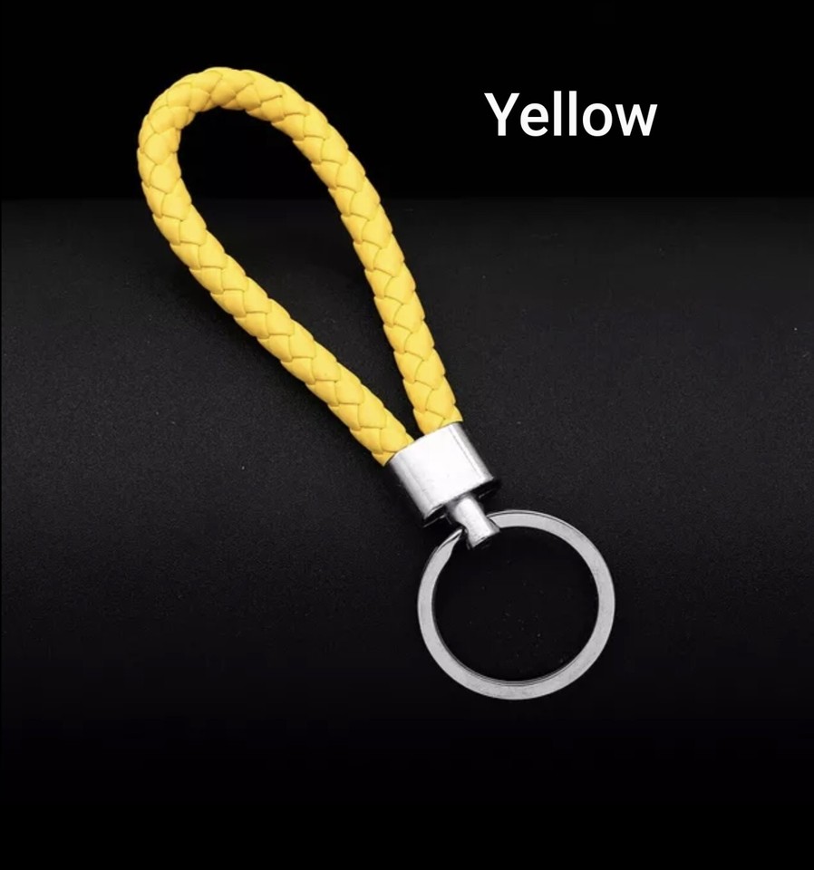 1PC PU Leather Keychain Car Keyrings Men Women Keychain Braided Woven ...