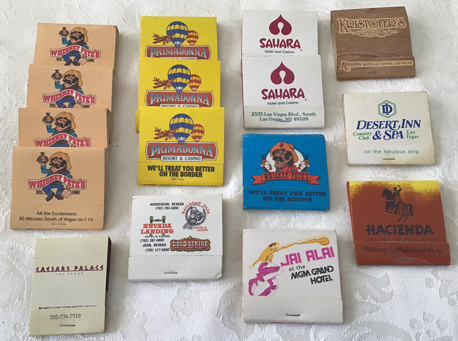 Lot Of 16 VTG Matchbooks, LAS VEGAS~NEVADA Casinos, 10 Designs, Many ...