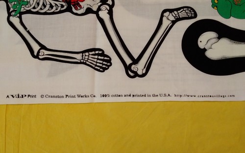 Fabric Mr. Bones Friends Door Hanging Halloween Pattern Fabric Glow-In-the-Dark - Picture 13 of 15