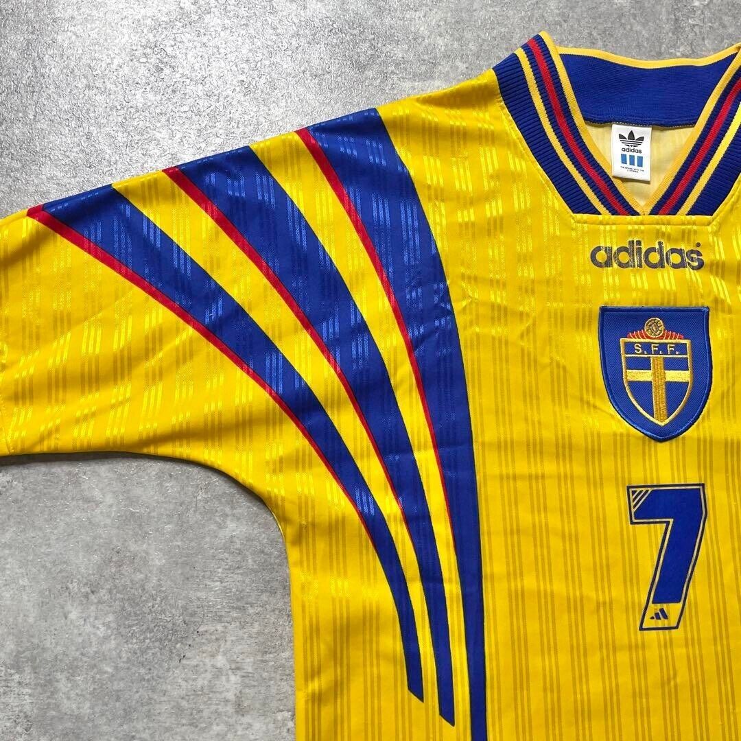 Larsson Sweden Home 1996 1998 adidas L/S Jersey 7 M-L Size Larsson Sweden Home 1996 1998 adidas L/S Jersey 7 M-L Size