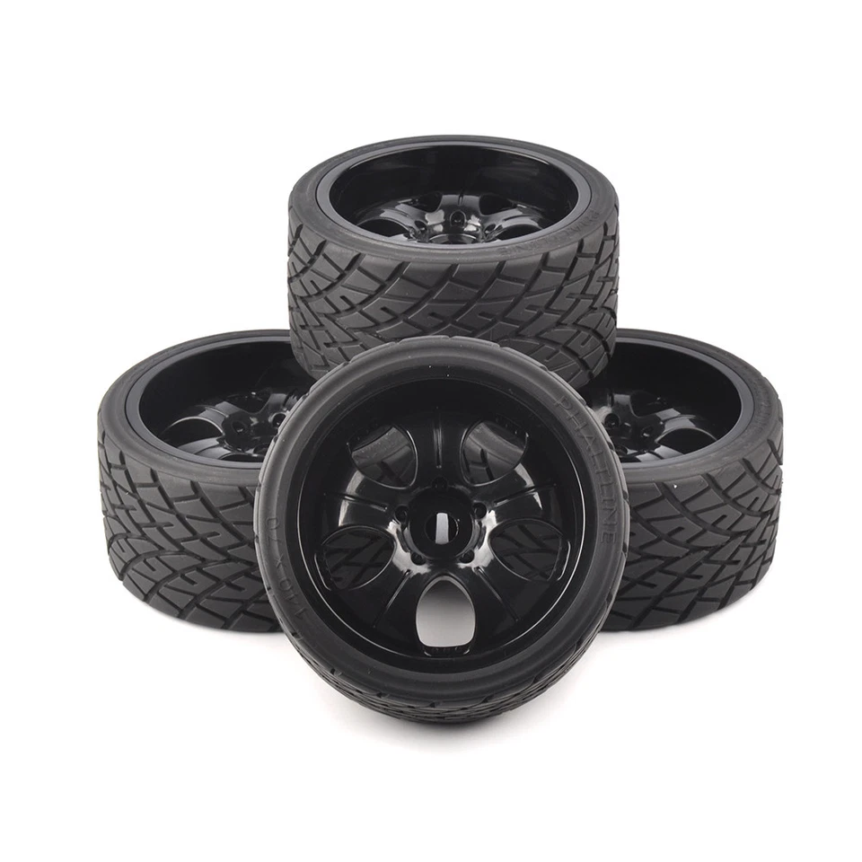 4X 1:8 Tires&Wheel 17mm Hex for TRAXXAS Monster Truck on Road Model Car - Image 2 of 4