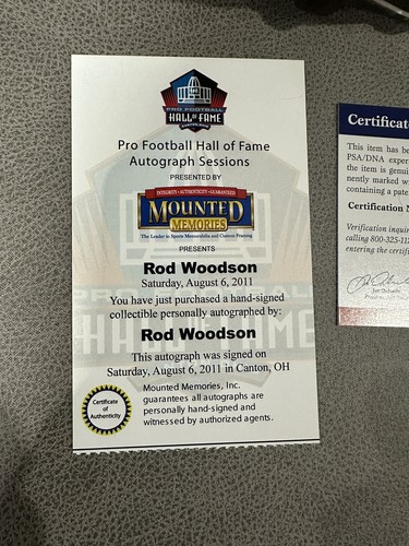 ROD WOODSON Signed PURDUE Boilermakers Mini Helmet PSA COA PITTSBURGH STEELERS - Picture 3 of 8