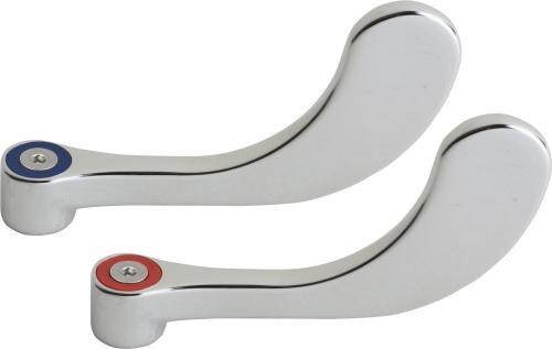Chicago Faucets 317-PRJKCP (180-PPNF) Pair Wrist Blade 4" Handles Chrome Plated - Picture 1 of 3