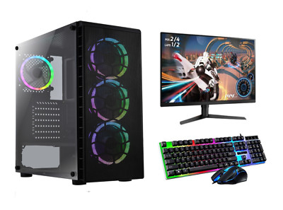 FCS Ultraschneller Gaming Computer PC Bundle Intel Core i7 i5 i3 16GB GTX 1050 Ti