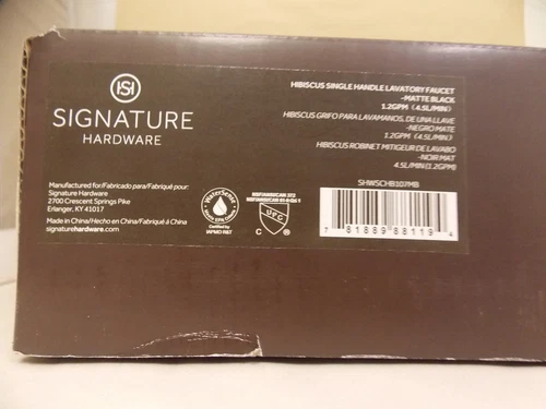 Signature Hardware Hibiscus Single Hole Bathroom Faucet with Pop-Up, Matte Black - Picture 3 of 3