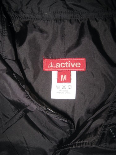 Men's ACTIVE RIDESHOP 2004 Black Insulated Skateboard Button-Up Jacket SOFT! - Picture 8 of 11