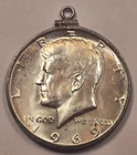 1969 D Kennedy Half Dollar 40% Silver BU Jewelery Clasp